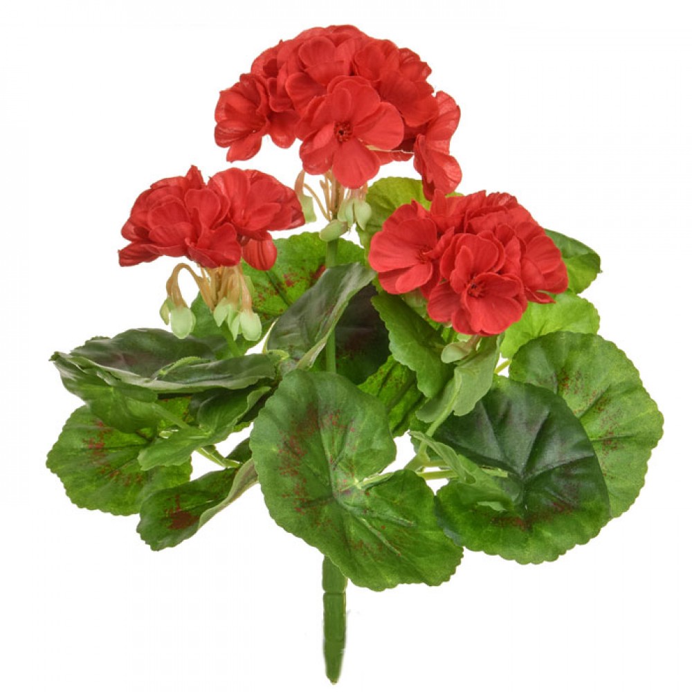 Artificial Geranium Plant Red 23cm Artificial Flowers